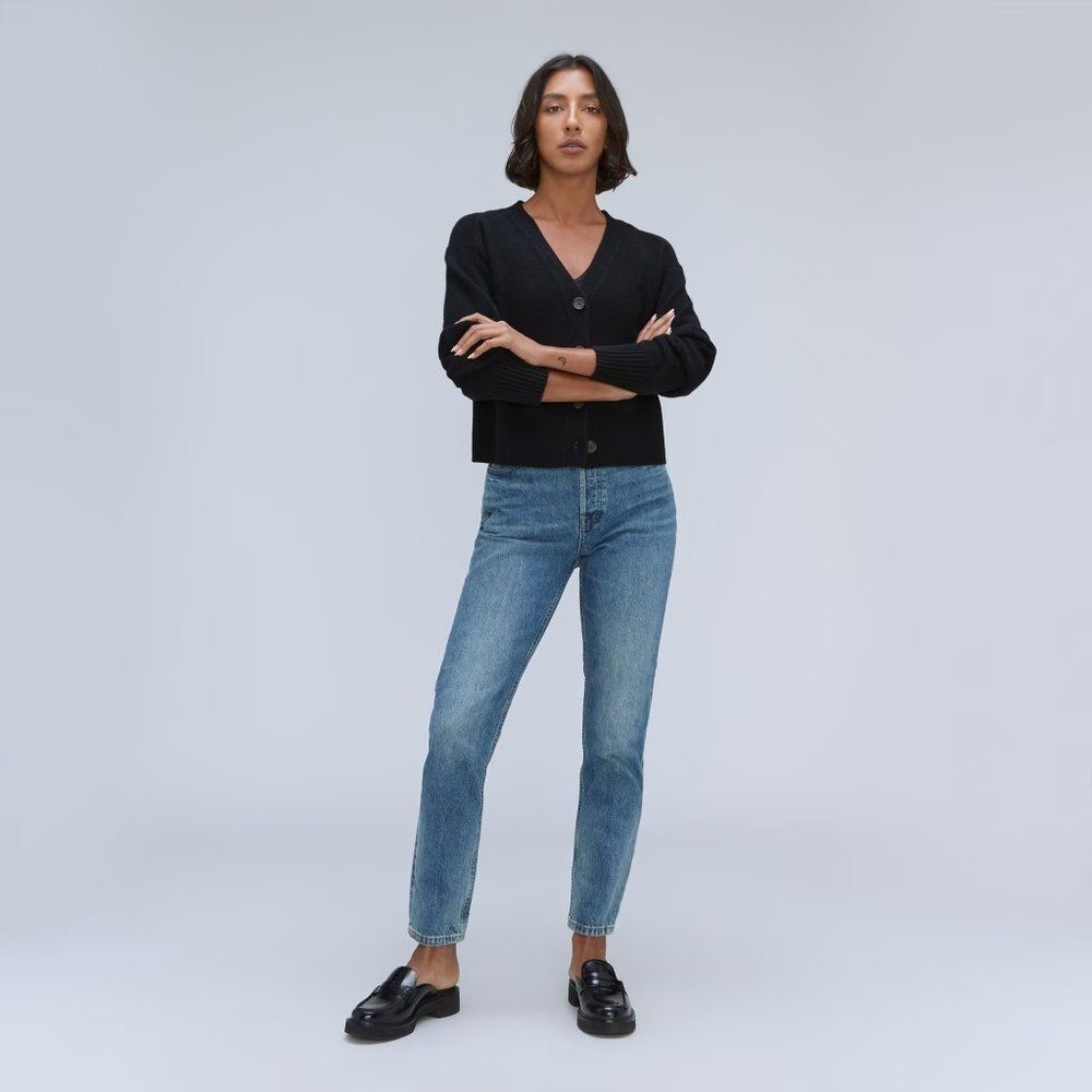 Everlane The 90s Cheeky Jean Vintage Mid Blue Size 28 Ankle High Rise